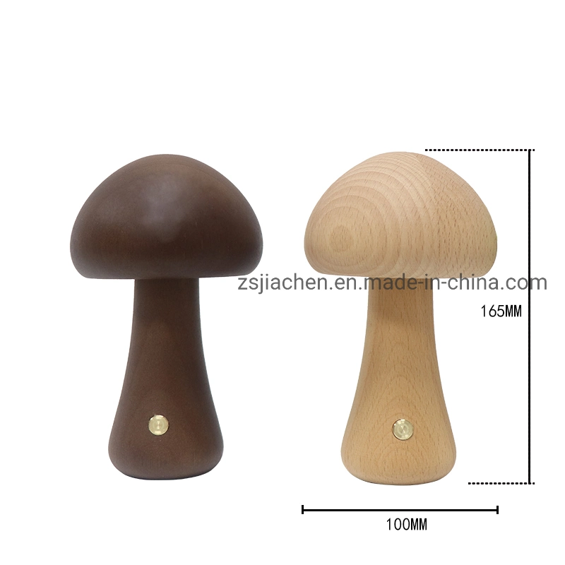 LED Mushroom Lamp Wooden Night Light for Baby Bedroom